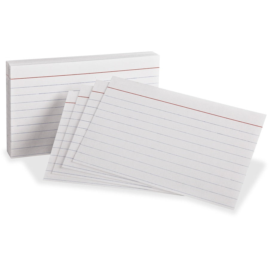 Oxford Ruled Heavyweight Index Cards, 3" x 5", White, 100 Per Pack