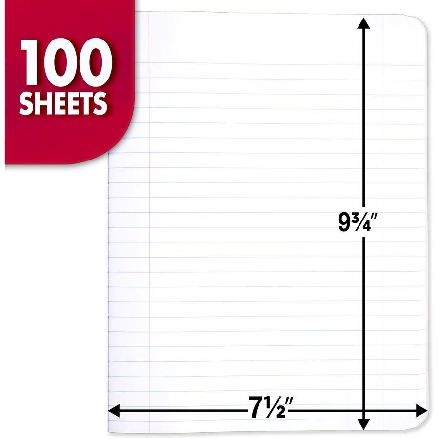 Mead Wide Ruled Composition Notebook, 7-1/2" x 9-3/4", 100 Sheets - 1 Count
