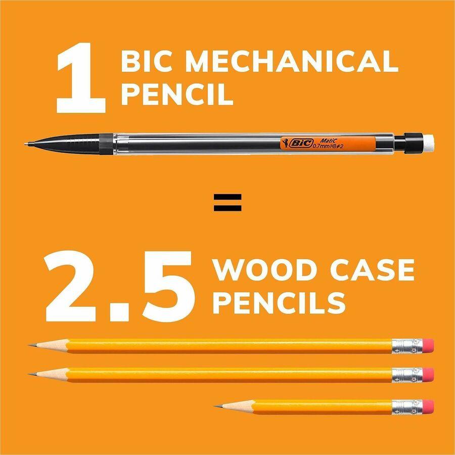 BIC Mechanical Pencils - #2 Lead - 0.7 mm Lead Diameter - Assorted Barrel - 10 Count