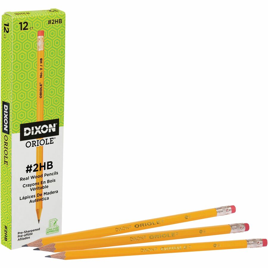 Dixon Oriole Presharpened Pencil, 12 Pack