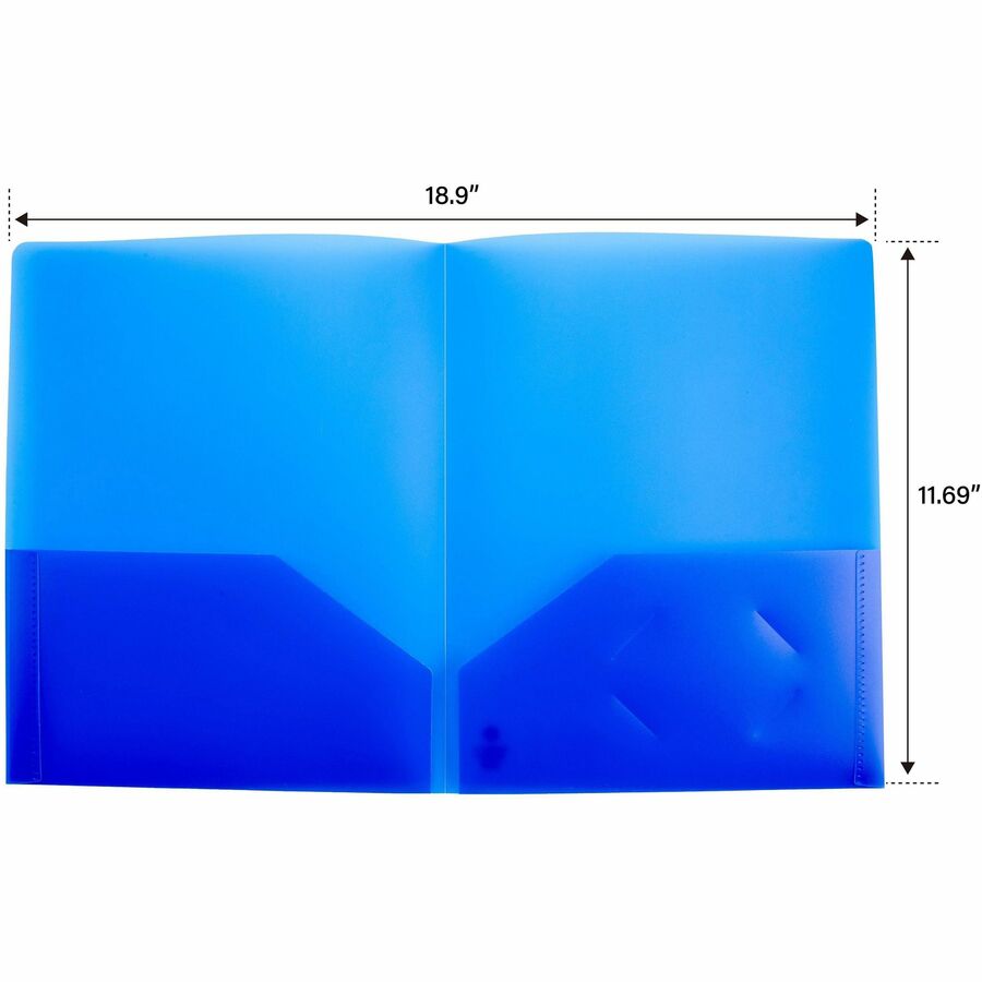 2 Pocket Plastic Folder with pockets - Assorted Colors