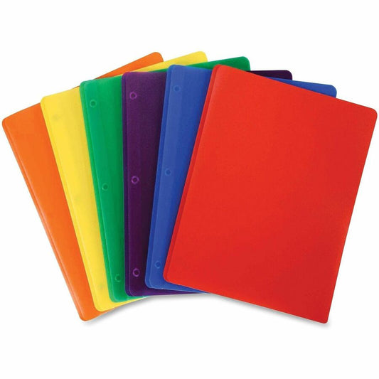 2 Pocket Plastic Folder with pockets - Assorted Colors
