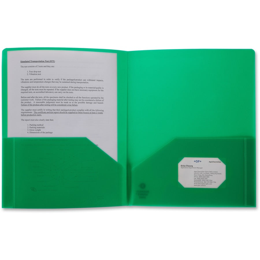 2 Pocket Plastic Folder with pockets - Assorted Colors