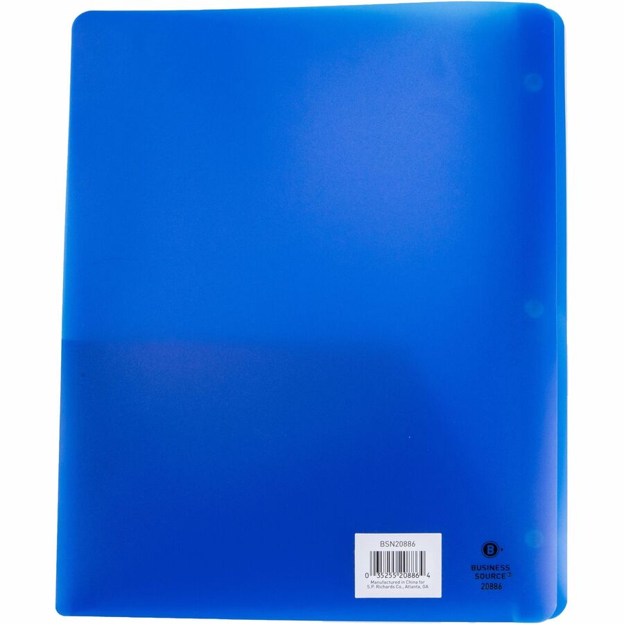 2 Pocket Plastic Folder with pockets - 3 Pronged- Assorted Colors