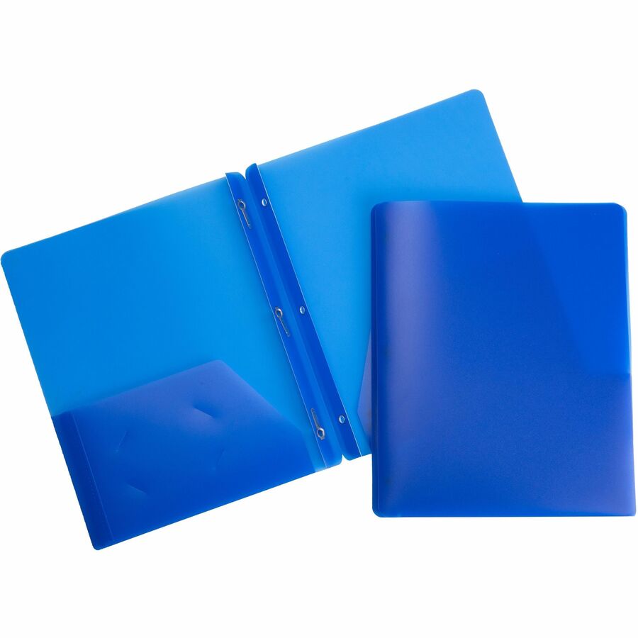 2 Pocket Plastic Folder with pockets - 3 Pronged- Assorted Colors