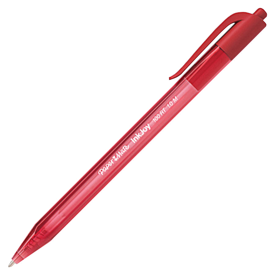 Paper Mate InkJoy 100 RT Pens 1 mm Medium Pen Point - Retractable - Red Ink - Translucent Barrel