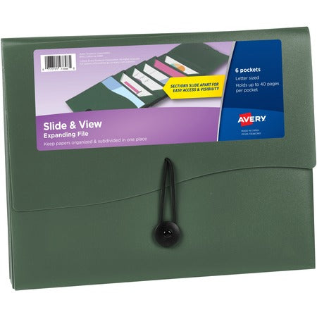 Avery Slide & View Letter Organizer - 6 pocket Folder