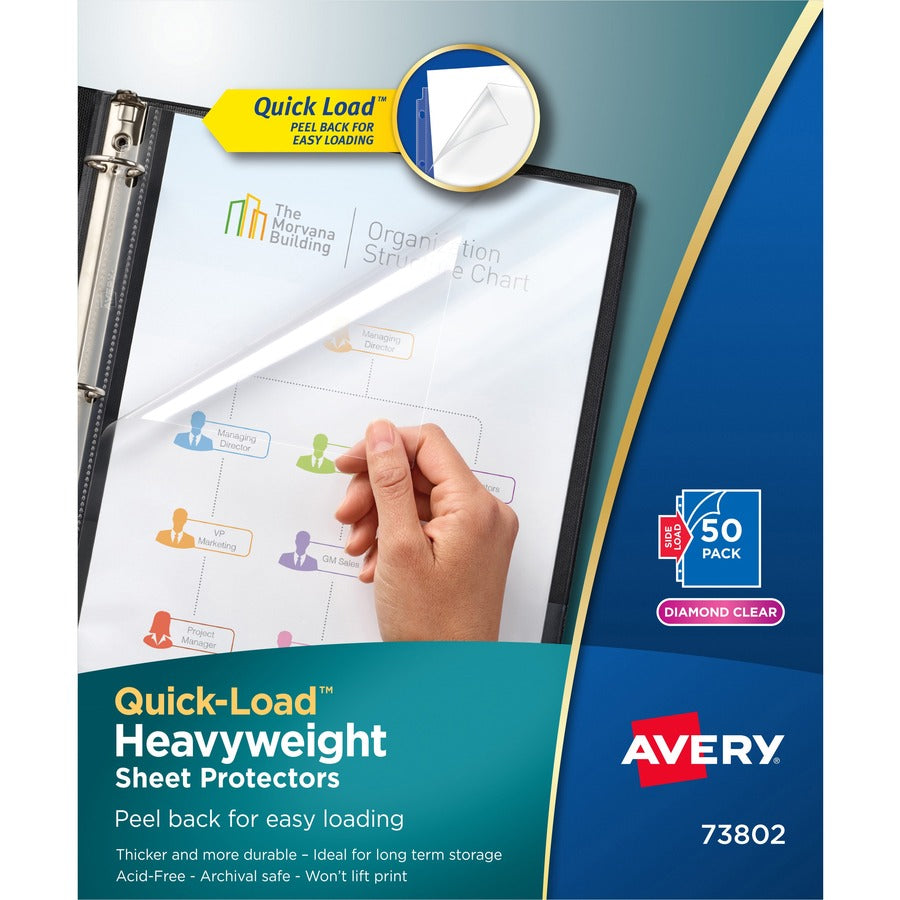 Avery Diamond Clear Heavyweight Sheet Protectors, Easy Load, 50 Document Protectors