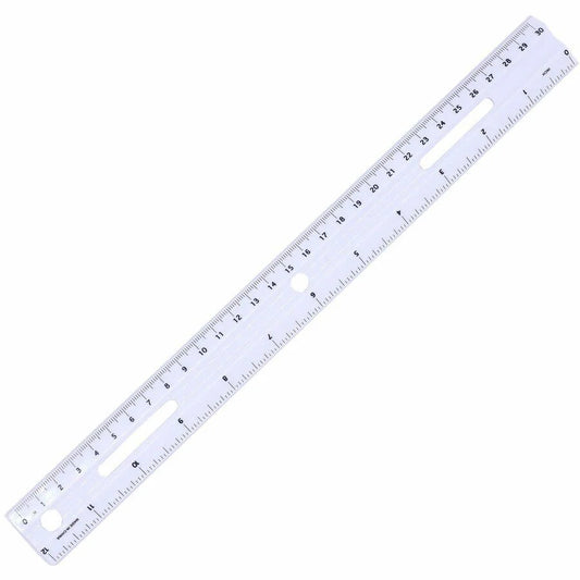 Business Source 12" Ruler 12" Length x 1.3" Width - 1/16 Graduations - Metric, Imperial Measuring System - Plastic - White - 1 Count