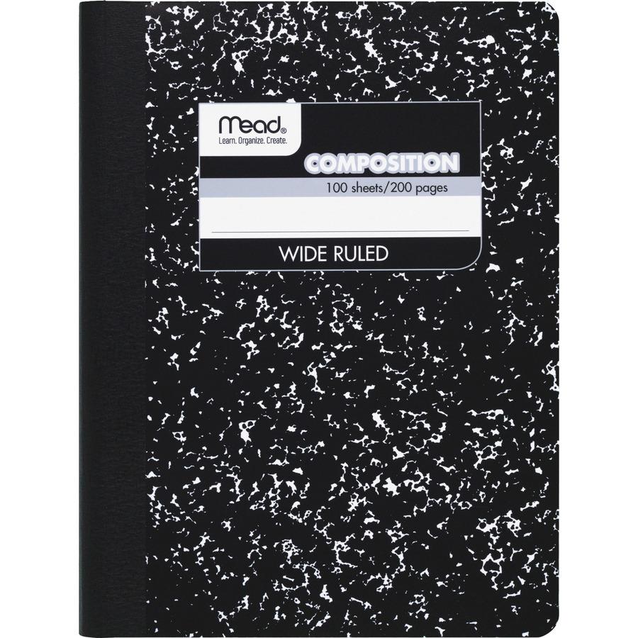Mead Wide Ruled Composition Notebook,  7-1/2" x 9-3/4", 100 Sheets - 1 Count