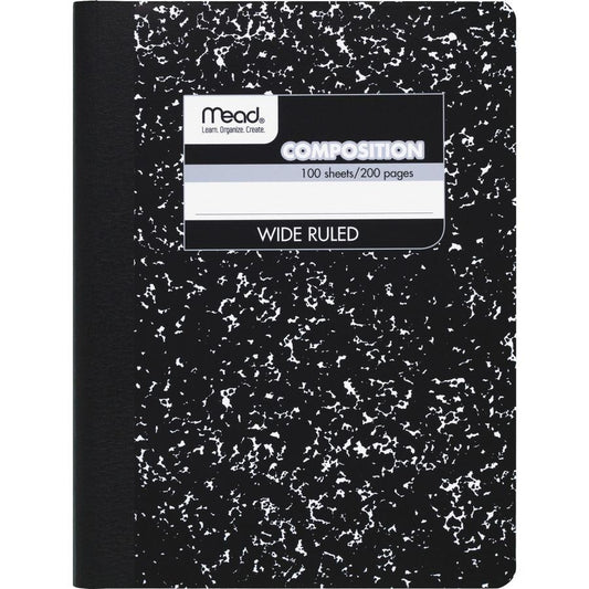 Mead Wide Ruled Composition Notebook,  7-1/2" x 9-3/4", 100 Sheets - 1 Count