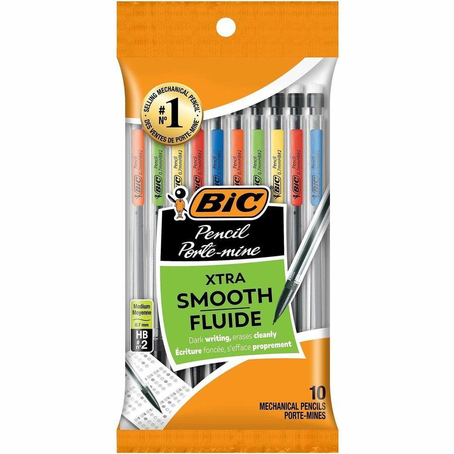 BIC Mechanical Pencils - #2 Lead - 0.7 mm Lead Diameter - Assorted Barrel - 10 Count