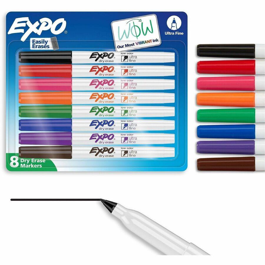 Expo Dry Erase Markers - Ultra Fine Marker Point - Erasable - Assorted Ink - 8 Count
