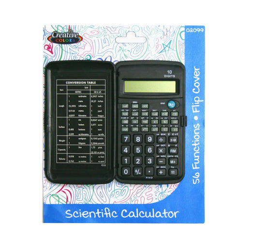 Scientific Calculator - 56 Function - Plastic Cover - 1 Count