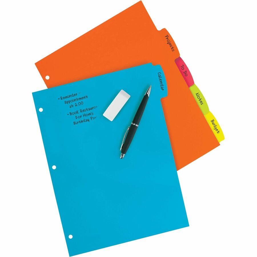 Avery Big Tab Write & Erase Durable Plastic Dividers, 5 Multicolor Tabs, 1 Set