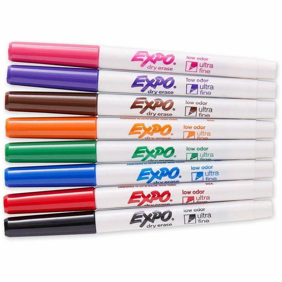 Expo Dry Erase Markers - Ultra Fine Marker Point - Erasable - Assorted Ink - 8 Count