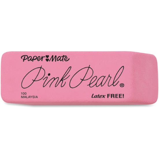Paper Mate Pink Pearl Eraser,  Self-cleaning, Tear Resistant, Smudge-free,  Rubber, Pink - 5 Count