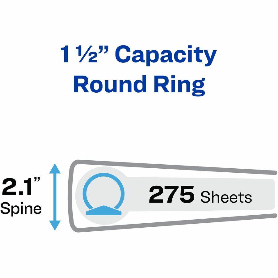 Avery Economy View 3 Ring Binder, 1.5" Round Rings, White Binder