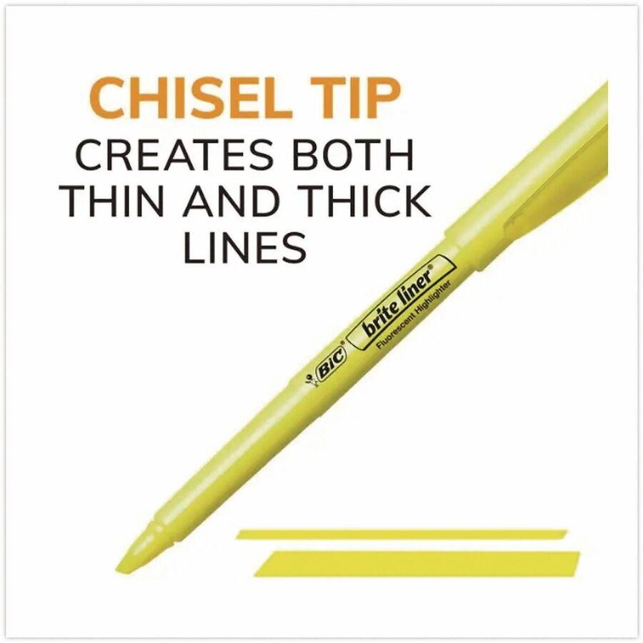 BIC Brite Liner Chisel Tip Highlighter Assortment - 5 Count