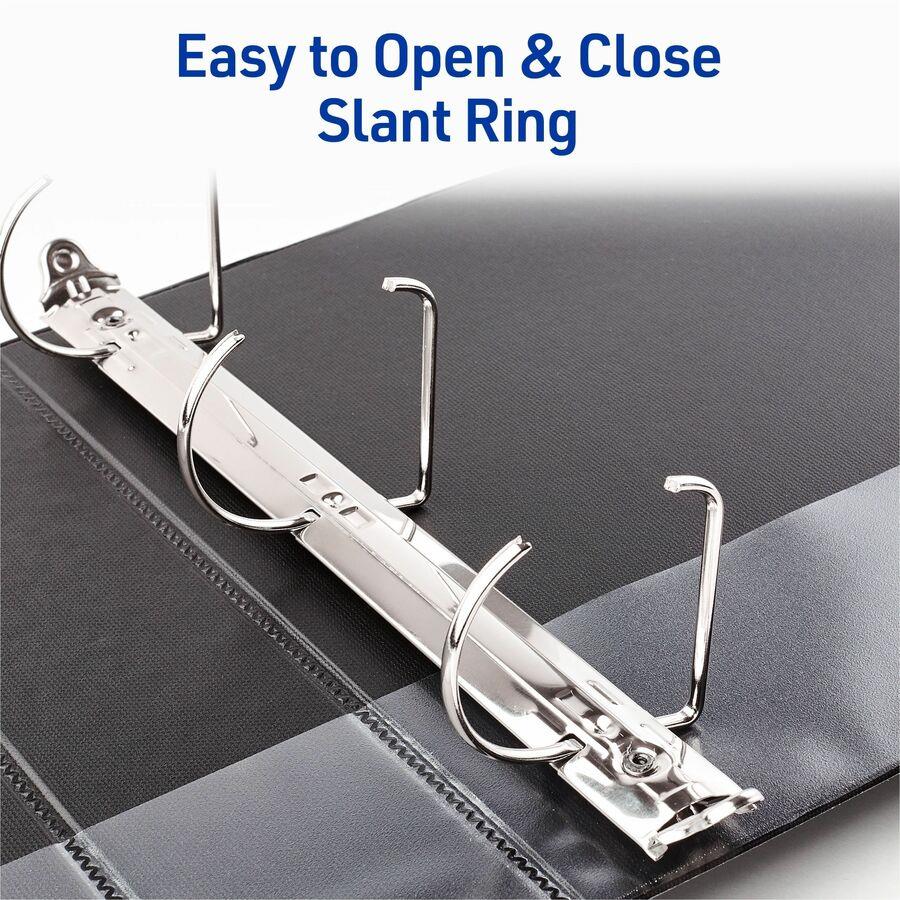 Avery Durable View 3 Ring Binder, 2" Slant Rings, 530-Sheet Capacity, DuraHinge, 2.8 Inch Wide Spine, Customizable Clear Cover and Spine, 1 White Binder