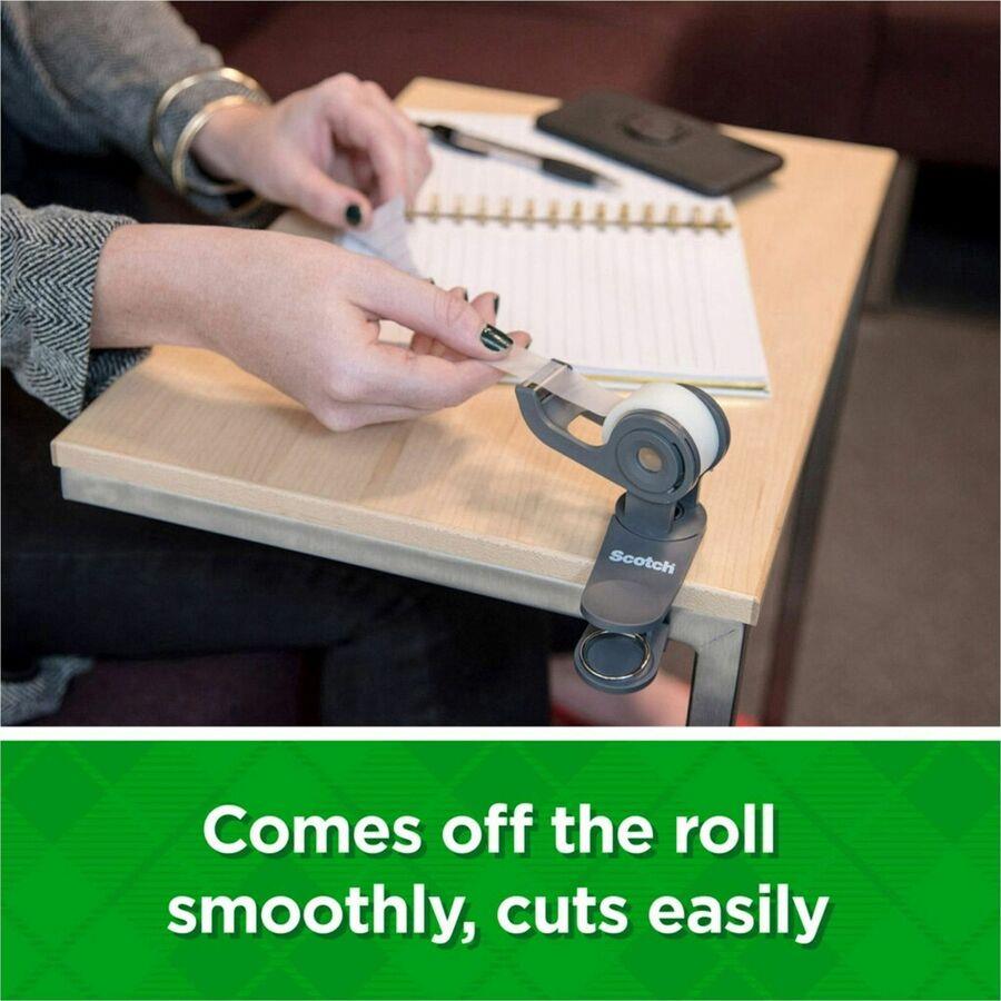 Scotch Magic Tape - 12.50 yd Length x 0.50" Width - 1" Core - Clear - Permanent Adhesive Backing - Handheld Dispenser Included - Split Resistant, Tear Resistant - For Mending, Splicing - 1 Count