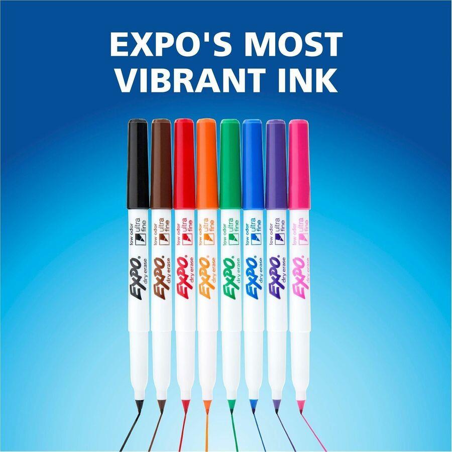 Expo Dry Erase Markers - Ultra Fine Marker Point - Erasable - Assorted Ink - 8 Count