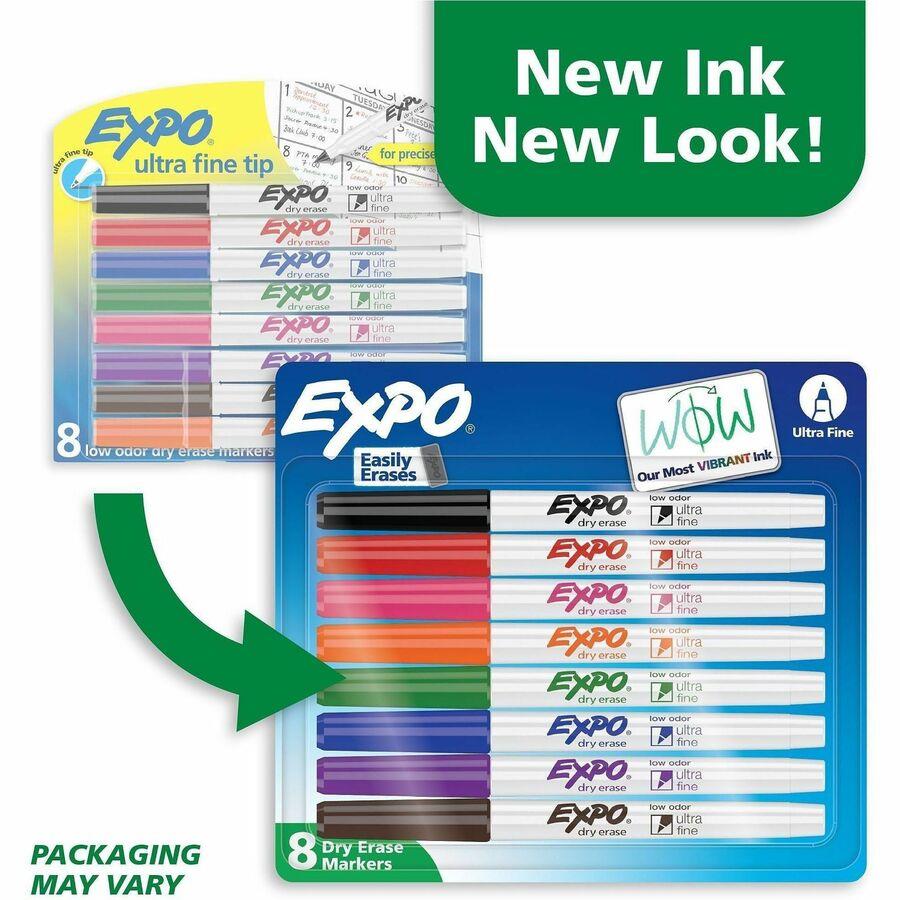Expo Dry Erase Markers - Ultra Fine Marker Point - Erasable - Assorted Ink - 8 Count