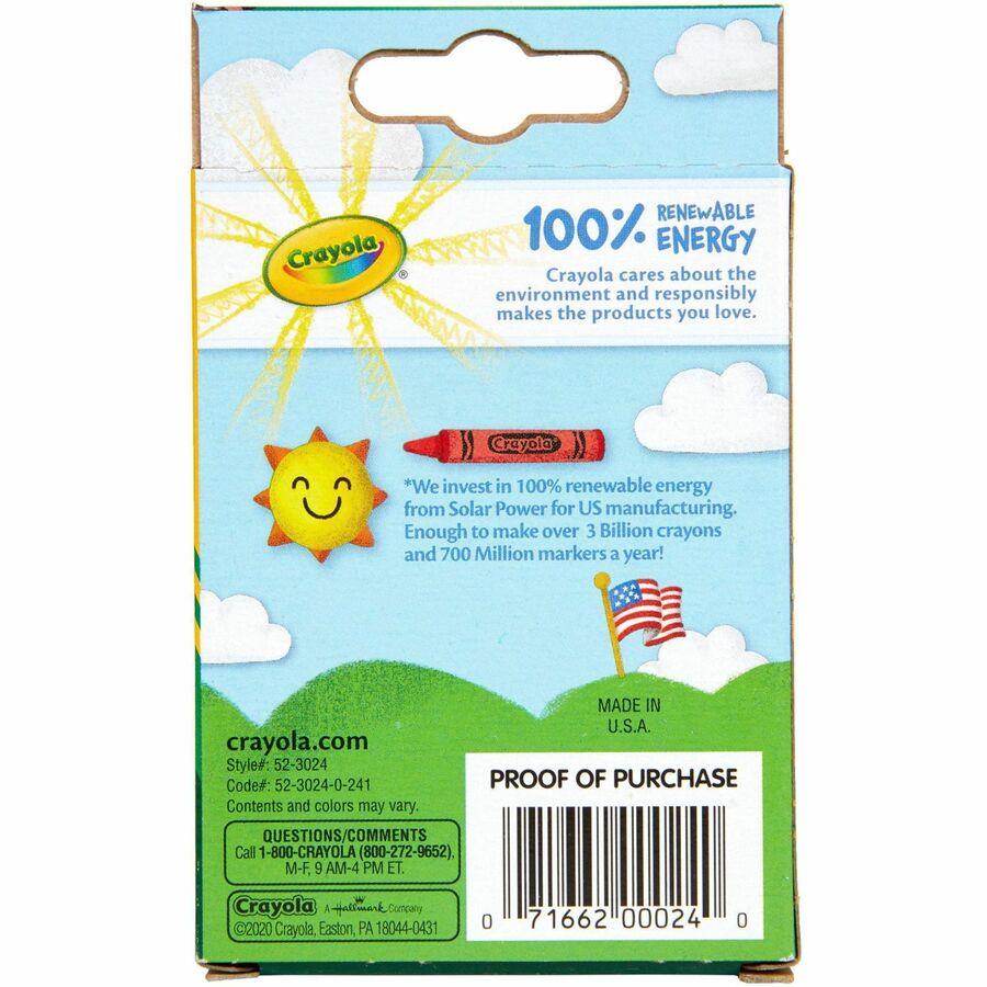 Crayola Regular Size Crayons - 3.6" Length x 0.3" Diameter - Assorted - 24 Count