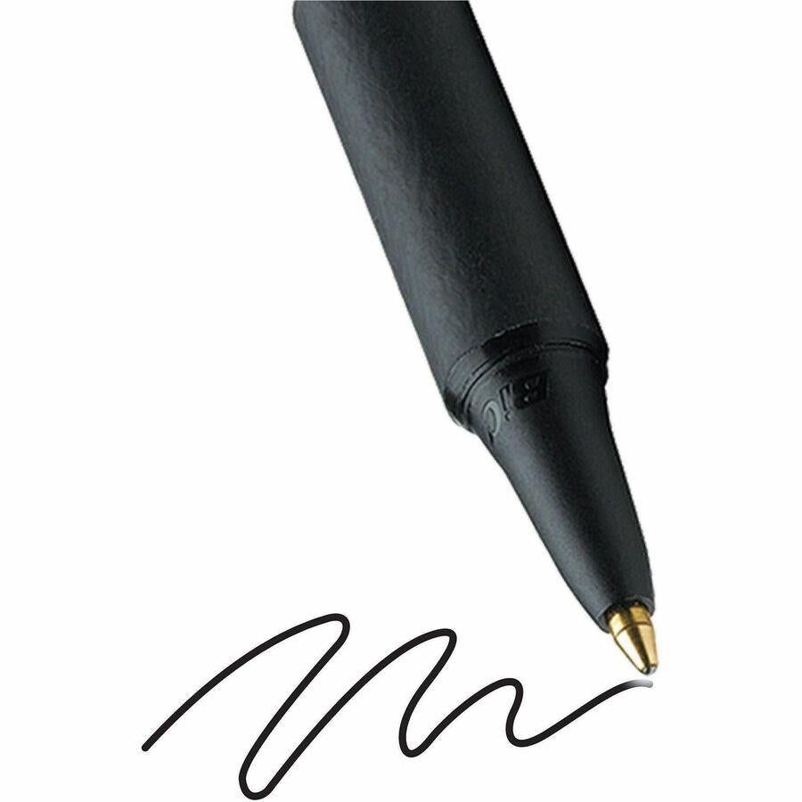 BIC Soft Feel Black Retractable Ballpoint Pens, Medium Point (1.0mm), 12-Count Pack, Black Pens With Soft-Touch Comfort Grip