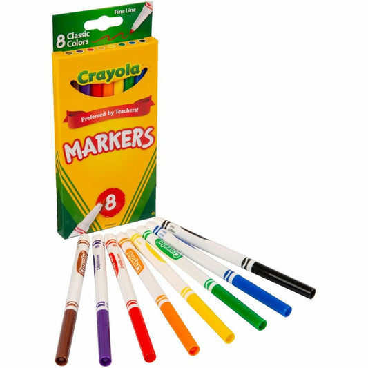 Crayola Fine Tip Classic Markers, 8 Count