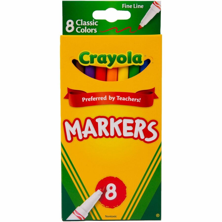 Crayola Fine Tip Classic Markers, 8 Count